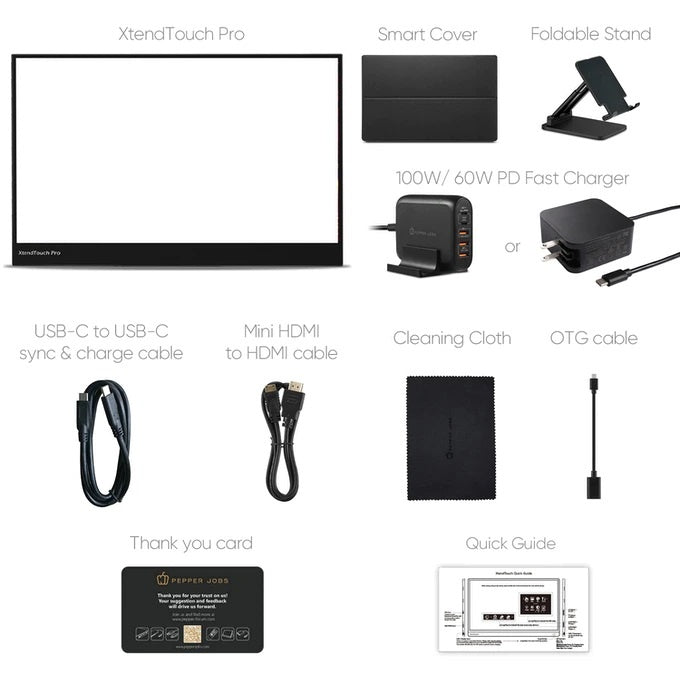 XtendTouch XT1310F è un monitor touchscreen portatile con alimentazione DC.  - Distributore ufficiale autorizzato UE di prodotti PEPPER JOBS Digital  Signage Kiosk players X28-i X99-i
